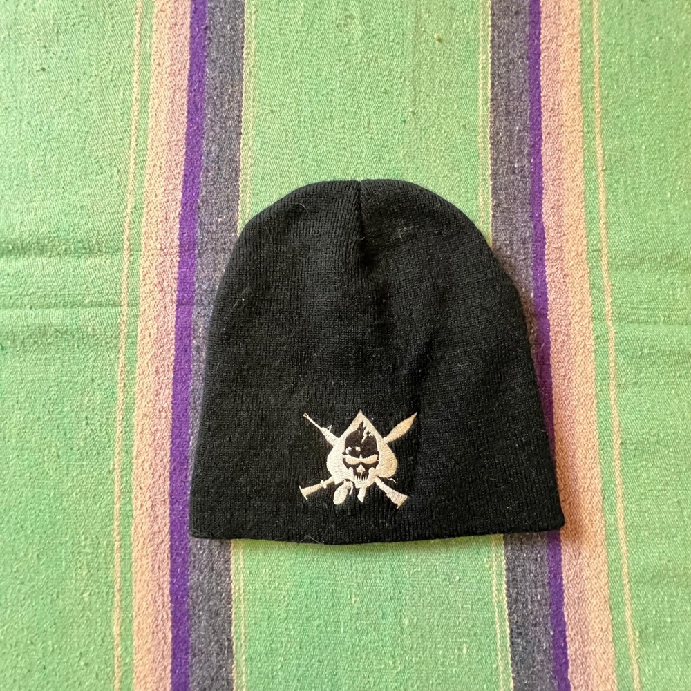 Skater Beanie Unisex OS Black Skull Ace Rifles Graphic Tactical Knit Hat